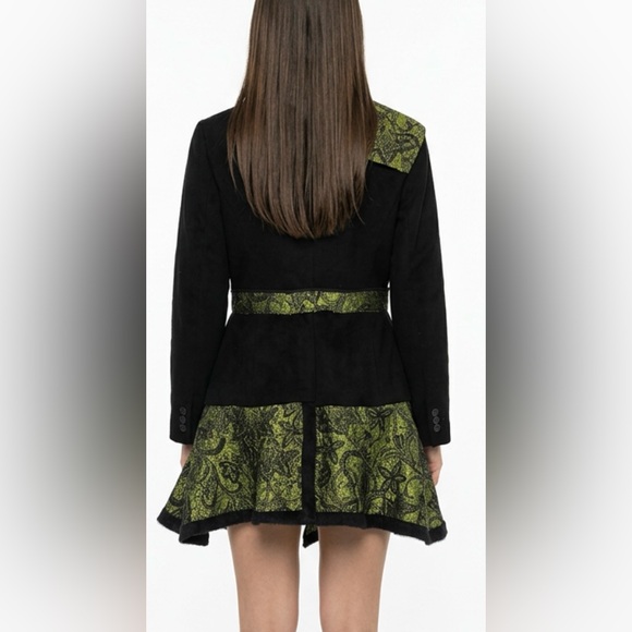 Upcycled Black and Green Women's Jacket size M. - Picture 3 of 6